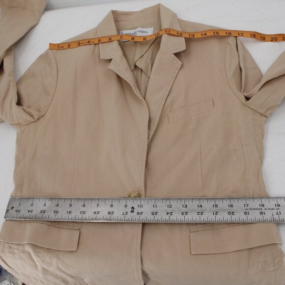 Gerard Darel Blazer Womens 40 Linen Cotton One Button Classic Jacket notch lapel - Picture 10 of 11